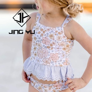 Maillot de bain deux pièces à bretelles imprimé hawaïen de haute qualité OEM Personnalisé Polyester recyclé Bikini pour enfants - Product Image 1