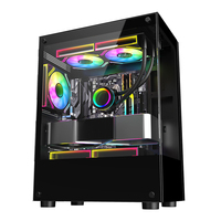Boîtier d'ordinateur MATX et tours en verre trempé tour moyenne personnalisé Boîtier d'ordinateur Boîtier de jeu Étui Micro Atx Étui pour PC avec ventilateurs