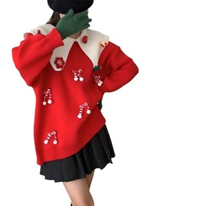 <span class=keywords><strong>Pull</strong></span> en tricot pour femme de Noël, col <span class=keywords><strong>marin</strong></span> mignon, coupe personnalisée, de haute qualité et luxueux - Product Image 1