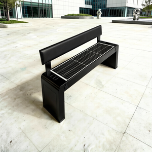 Banc solaire résistant aux intempéries avec chargeur USB et lampe LED, banc alimenté par panneaux monocristallins pour les espaces extérieurs communautaires - Product Image 3