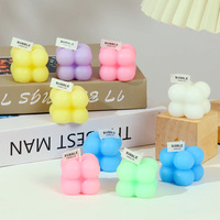 Bougie parfumée Bubble Cube, 6 bougies bulles, bougie en cire de soja, forme géométrique, bougie d'aromathérapie, décoration de table, cadeau d'anniversaire