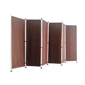 Pantalla plegable decorativa de poliéster con marco de acero, divisor para sala de estar - Product Image 1
