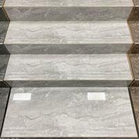 Carreaux de marbre céramique gris 300x1200, finition originale rainurée, émaillée et polie, pour marches et contremarches d'escalier, antidérapants, grade 3A, 10,1 mm
