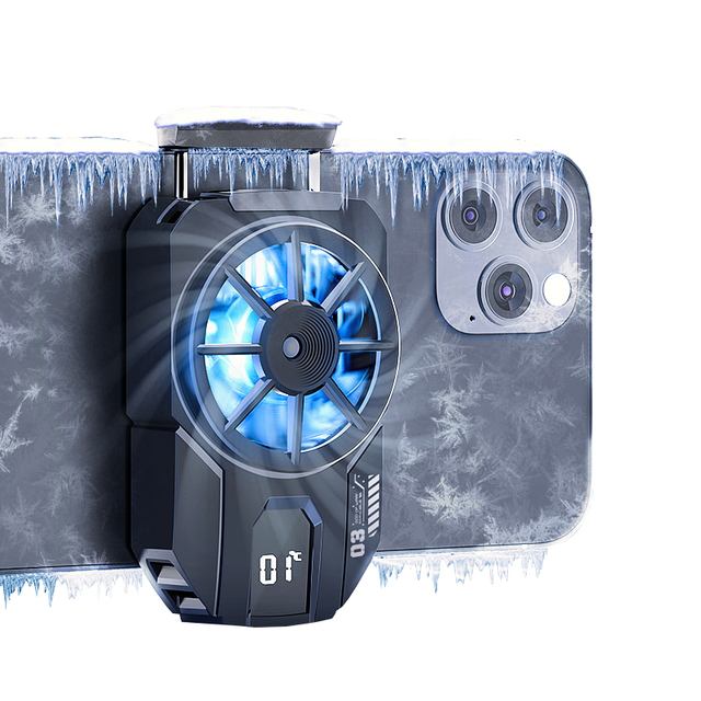 Mobile Phone Cooler Portable Quickly Cooling Phone Radiator With Fan for Gaming Mobile Phone Back Cooler With Digital Display