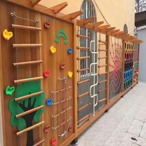 Winning Customized New Outdoor Wood climbing frame Wooden amusement park kids wooden outdoor playground Equipment