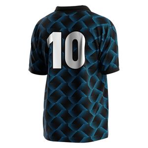 Camiseta de Fútbol Versátil con Cuello Polo de un Solo Botón, Paneles de Malla de Secado Rápido y Ranuras de Diseño Personalizado para Equipamiento de Aficionados en Noches de Partido - Product Image 3