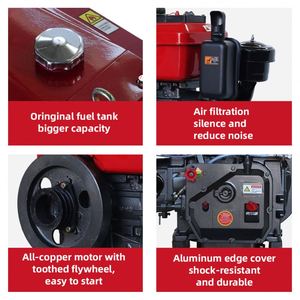 Moteur diesel pour machines agricoles, démarrage électrique, refroidissement par eau, monocylindre, pour générateur d'énergie et irrigation - Product Image 2