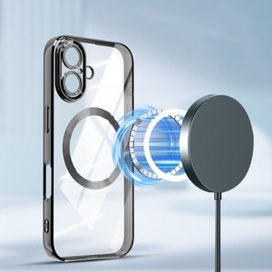 Custodia <span class=keywords><strong>Trasparente</strong></span> Magnetica Wireless NFC Antiurto in <span class=keywords><strong>Silicone</strong></span> per <span class=keywords><strong>iPhone</strong></span> 17 15 Pro Max 14 12 <span class=keywords><strong>13</strong></span> 16 Plus - Product Image 1