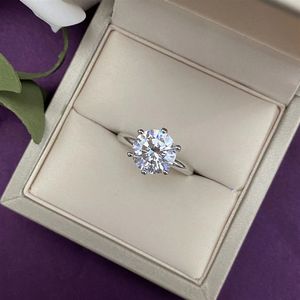 Nuovo Anello in Argento Sterling S925, Stile <span class=keywords><strong>Classico</strong></span> <span class=keywords><strong>Solitario</strong></span>, Elegante con Incastonatura di 4 Carati, Gioiello Principale - Product Image 3