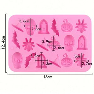 Moule en silicone pour chocolat et bonbons en forme de squelette et d'araignée, pour Halloween, fabrication artisanale, décoration, réutilisable, en résine, OEM/ODM - Product Image 2