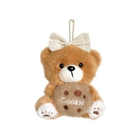 Pendentif en peluche ours assis avec nœud papillon, mignon et tendance, breloque de sac unisexe pour filles, jouet poupée pour 5-7 ans, vente en gros