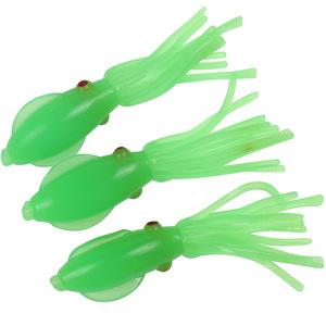 Señuelo de pesca que brilla en la oscuridad, cebo suave de PVC de 8cm para pesca en el mar, pesca de caballa desde embarcación, paquete de 3 - Product Image 1