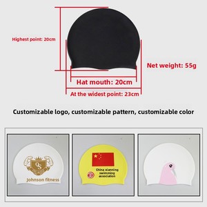 Bonnet de bain en silicone imperméable JW-1282 avec motif d'animaux de dessin animé et drapeau national, imprimé mignon, unisexe, pour enfants - Product Image 3