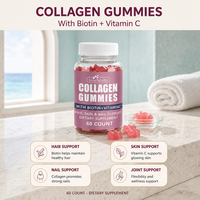 Gummies au collagène pour cheveux, peau et ongles, enrichies en biotine et vitamine C, soutien articulaire, complément alimentaire beauté