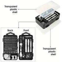 Kit de réparation multifonctionnel 115-en-1 avec tournevis magnétique, pinces en alliage d'acier au carbone et outils de démontage pour téléphone/PC