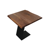 Plateau de table rectangulaire contemporain en bois de noyer noir d'Amérique du Nord massif à bord vivant, résistant à l'eau et écologique pour restaurant
