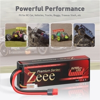 بطارية ليثيوم بوليمر Zeee Premium Series 2s سعة 8200 مللي أمبير 120c مع غلاف صلب وموصل دينز تي للسيارات والشاحنات التي تعمل بالتحكم عن بعد (عبوتان)
