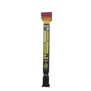 Lampadaire de jardin extérieur en fer LED 2700K Blanc Chaud IP66 Non-démontable AC 220V Alimenté par énergie solaire avec détecteur de mouvement Garantie 10 ans - Product Image 1