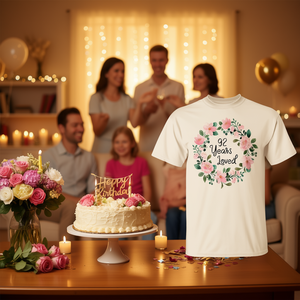 T-shirt pour le 92e anniversaire, motif floral, cadeau pour femmes et hommes, 92 ans - Product Image 3