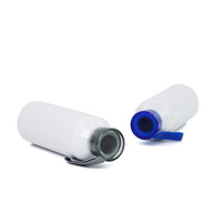 Gobelets blancs à sublimation de différentes tailles bouteilles portables en aluminium avec divers couvercles