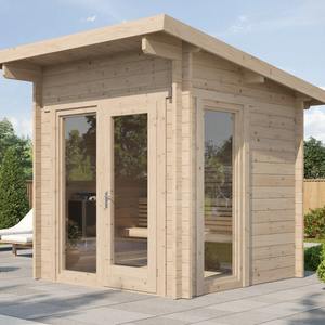 Hachillspa Cabine traditionnelle en bois pour 6 personnes Sauna en bois massif avec porte en verre Chauffage électrique pour arrière-cour Jardin Maison Spa - Product Image 5