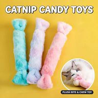Jouet en peluche doux en forme de bonbon pour chat, jouet à mâcher naturel à la catnip pour animaux de compagnie, jouet pour chaton anti-ennui à faire jouir soi-même, vente en gros