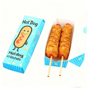 Tùy chỉnh kích thước nhiều thiết kế phân hủy sinh học thân thiện với môi cấp thực phẩm Hotdog Ngô con chó ăn vặt hộp giấy pho mát dính bánh sandwich - Product Image 5