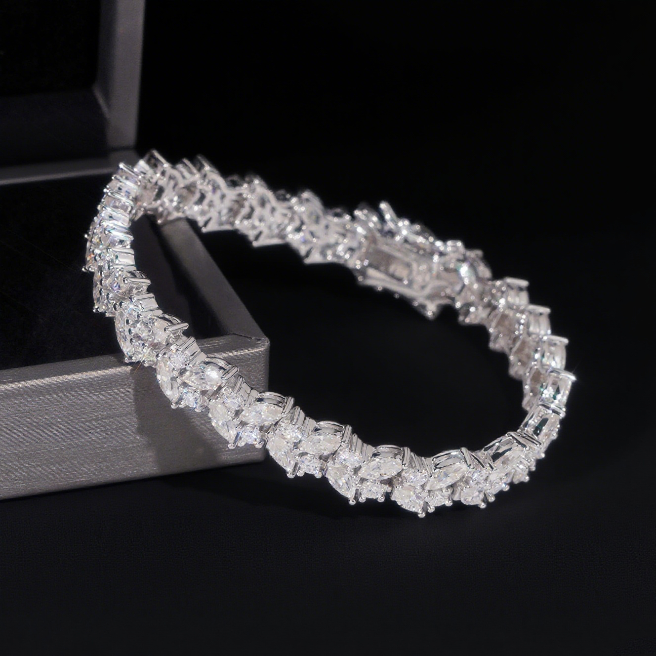 9mm 925 Silver Moissanite Tennis Chain