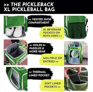 Free Sample New Design Waterproof Large Pickleball Bag with <b>Shoe</b> Compartment with Insulated Pocket for Pickleball Backpack - Product Image 5