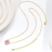Collier Pendentif en Zircon Rouge en Gros pour Femmes, Cadeau au Design Simple, Bijoux en Or Rose 18K avec Diamants, Style Vintage pour Cadeaux