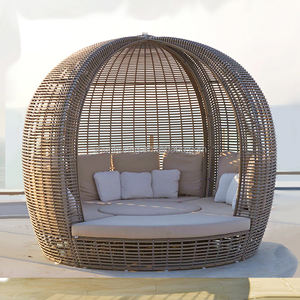 <span class=keywords><strong>Lit</strong></span> de soleil Offre Spéciale avec auvent ensemble de jardin extérieur lits de jour pour adultes meubles <span class=keywords><strong>en</strong></span> <span class=keywords><strong>osier</strong></span> chaise longue chaise de plage <span class=keywords><strong>lit</strong></span> de salon rond - Product Image 6
