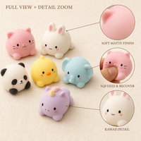 Assortiment de jouets mochi animaux en caoutchouc souple, anti-stress, mini fidget pour jeunes, adolescents et adultes, mélange aléatoire