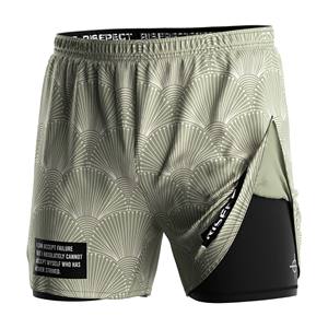 Short de sport vierge de <span class=keywords><strong>basket</strong></span>-ball 2 en 1 de compression de taille haute d'entraînement de gymnastique de luxe - Product Image 1