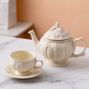 <span class=keywords><strong>Service</strong></span> à thé en <span class=keywords><strong>porcelaine</strong></span> M, directement de l'usine, comprenant tasse et soucoupe, théière blanche, tasse à thé <span class=keywords><strong>anglaise</strong></span> pour le goûter, cafetière haut de gamme, tasse à café en céramique - Product Image 1