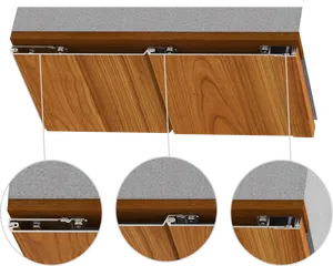 Panneaux de soffite en aluminium <span class=keywords><strong>extrudé</strong></span> à effet bois pour <span class=keywords><strong>plafond</strong></span> extérieur - Product Image 3