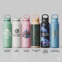 Bouteille d'eau sport isotherme 600 ml, personnalisable avec logo par sérigraphie et gravure laser UV, en acier inoxydable, faible MOQ, fabrication OEM