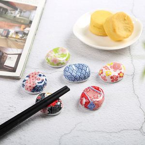 Porte-baguettes ovale en céramique à motifs fins japonais, réutilisable, design floral, porte-baguettes pour sushi - Product Image 4