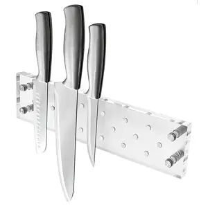 Grosir Modern transparan rak bilah pisau pemegang pisau magnetik untuk pengatur Dinding