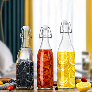 100ml 150ml 500ml 1000ml Enzyme Bouteille Facile Flip Couvercle Transparent Boisson Bière Vin Bouteilles D'eau En <span class=keywords><strong>Verre</strong></span> Swing Top Bouteille - Product Image 1