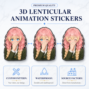 1000 Designs Autocollants 3D Lenticulaires Imperméables en PET, Effet Mouvement Anime, Meilleures Ventes pour Voiture, Ordinateur Portable, Réfrigérateur, Promotion - Product Image 1
