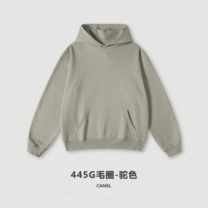 Customized embroidery Oversized Knitted <b>Hoodie</b> Digital Printing DTG Polyester/Cotton Unisex Stand Collar Hoodies For <b>men</b> - Product Image 3