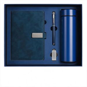 Luxury Gift Box Packaging A4a5 Tumbler Notebook Leather Cover With Gift Box Corporate logo Custom White Notebook Set - Product Image 2