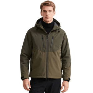 Chaqueta de invierno Softshell impermeable para hombre <span class=keywords><strong>con</strong></span> <span class=keywords><strong>capucha</strong></span> de lana para deportes al aire libre rompevientos <span class=keywords><strong>con</strong></span> <span class=keywords><strong>capucha</strong></span> para senderismo - Product Image 5
