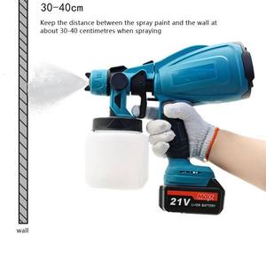 Pistolet pulvérisateur de peinture sans air au lithium 21V de qualité professionnelle, portable, pour murs, capacité du godet 100 ml, 250 psi, moteur à balais - Product Image 2