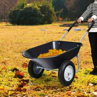Chariot de jardin à brouette 2 pneus, chariot utilitaire Dolly robuste, à brouette