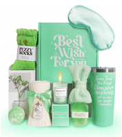 Coffret Cadeau Bien-être Professionnel Relaxant avec Thermos en Acier Inoxydable de 40 oz, Couleurs Personnalisables, pour Encouragement et Prompt Rétablissement, Ensemble Spa pour Femmes