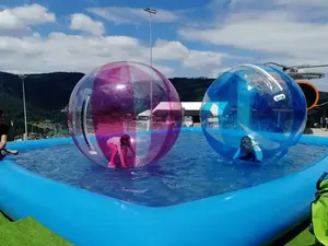 Water Zorbing Ball Clear PVC TPU Inflatable Aqua Water Walking Zorb Ball With Pool