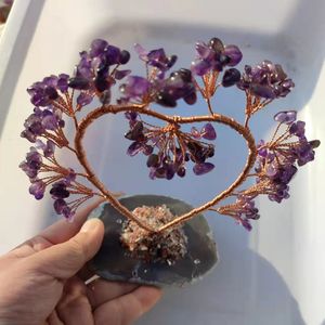 <b>Crystal</b> <b>Chip</b> Heart Tree Handmade Ornament For Home Decoration - Product Image 4