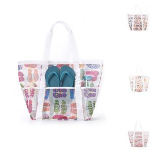 <b>Large</b> Capacity Nylon <b>Beach</b> <b>Bag</b> with Multi-Pocket Design Portable Travel Shoulder Strap for Swimsuit Storage - Product Image 1