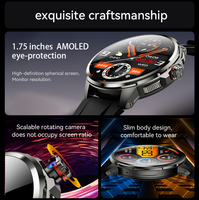Jam Tangan Pintar 4G H99 Layar AMOLED 1,75 inci Dengan Kamera Putar 190 Derajat NFC Panggilan Video Penentuan Posisi Global Smartwatch Pria